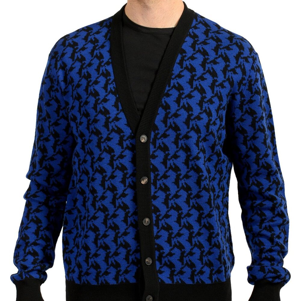 Scuderia Ferrari Fluid Cavallino Pixelated Wool Cardigan Sweater US XS IT 46